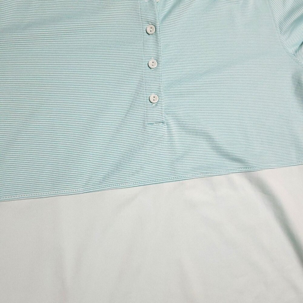 Under Armor UA Zinger Point SS Polo Womens Small Golf Shirt Mint Green Stripe - Picture 8 of 15